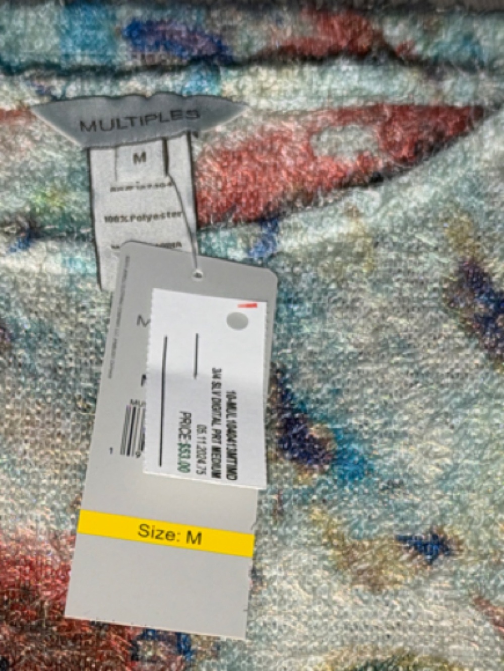 Multiples Women's Crewneck Sweater in Multicolor Floral Knit size M